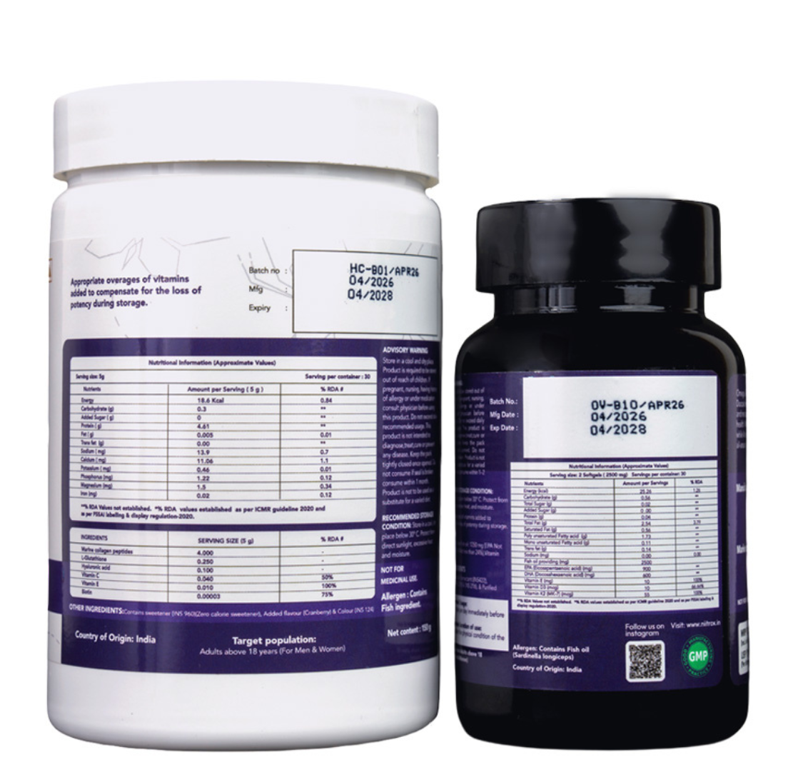 Omega-3 Capsules + Collagen Peptides Combo