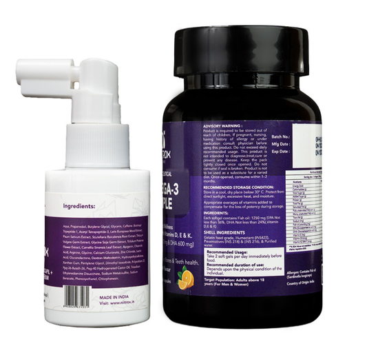 Hair Serum and Omega-3 Capsule Combo