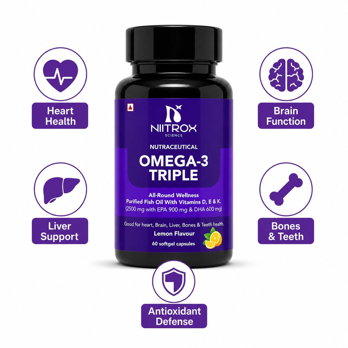 OMEGA-3 Triple Fish Oil Capsules 2500mg