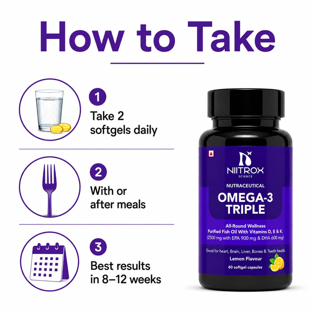 OMEGA-3 Triple Fish Oil Capsules 2500mg