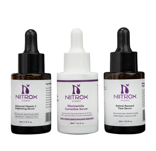 Vitamin C + Niacinamide + Face Serum: 3 Serums Combo (30 ml Each)